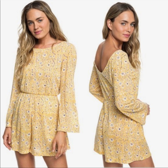 Roxy beach chiller long sleeve romper in ochure from the forest - Picture 3 of 7